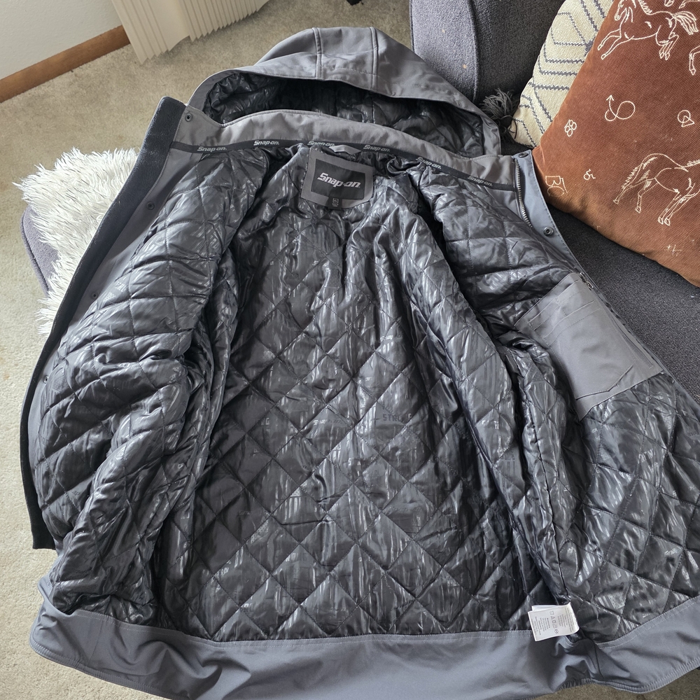 Men's Gray Softshell Snap-On Jacket - image 6